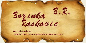 Božinka Rašković vizit kartica